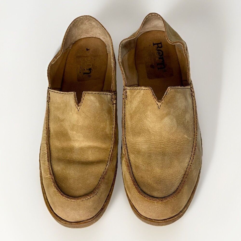 Born Men’s 9M Tan Suede Slip-On Loafers Casual Comfort Driving Moc Style